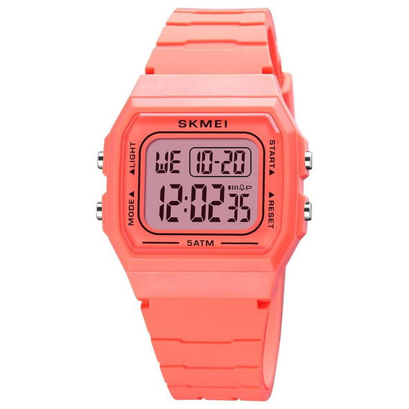 SKMEI 1683 Dual Time LED Digital Display Luminous Silicone Strap Electronic Watch(Orange)