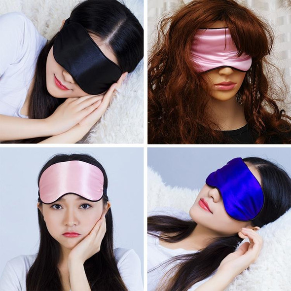 2 PCS Pure Silk Sleep Rest Eye Mask Padded Shade Cover Travel Relax Aid Blindfolds(Black)