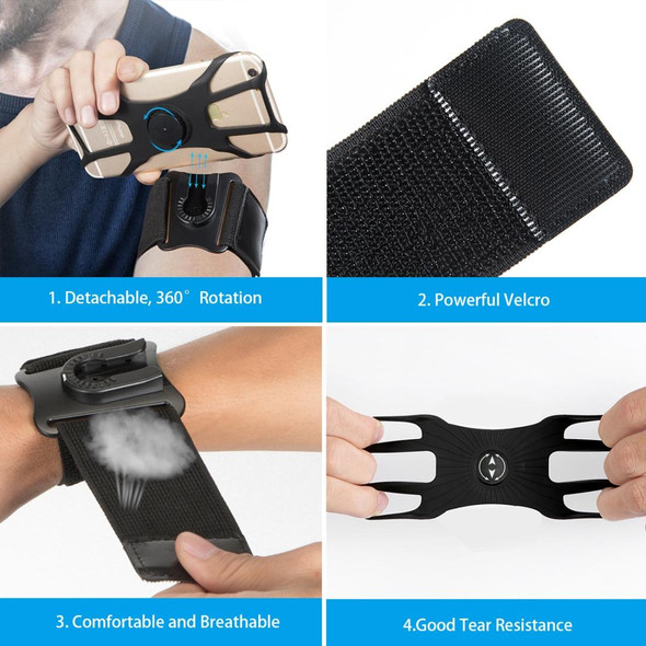 Detachable Rotating Arm Wristband Sports Mobile Phone Case  Suitable - 4.5-7 Inch Mobile Phones