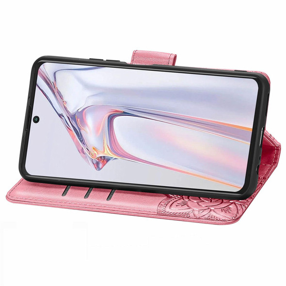 Blackview A100 Butterfly Love Flower Embossed Horizontal Flip Leatherette Case with Holder & Card Slots & Wallet & Lanyard(Pink)