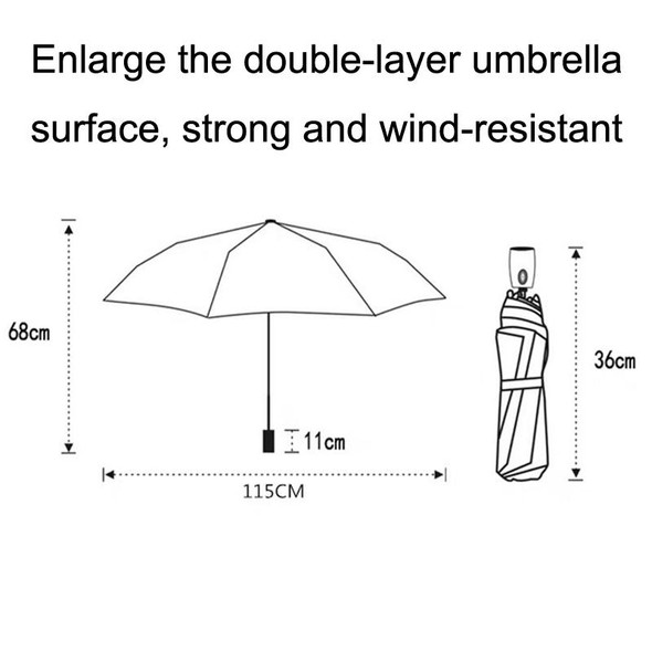 PARACHASE Ten-bone Double-layer Large Windproof Business Automatic Folding Umbrella(Navy)