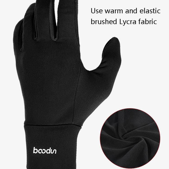 BOODUN B271054 Outdoors Ridding Full Finger Gloves Mountaineering Silicone Sliding Touch Screen Gloves, Size: M(Black)