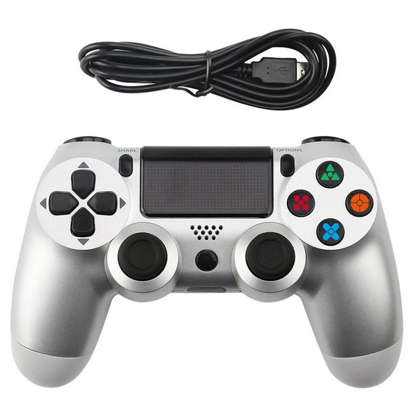 Snowflake Button Wired Gamepad Game Handle Controller for PS4(Silver)