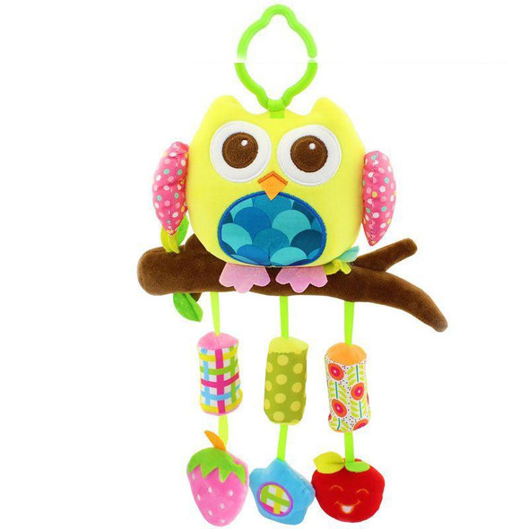 Cute Animal Wind Chimes Baby Toy 0-1 Year Old Bed Hanging Grip Baby Bed Bell(Yellow Owl)
