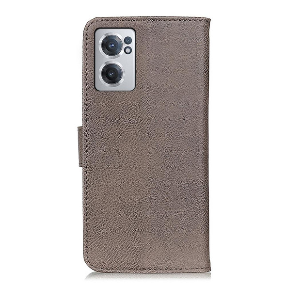 OnePlus Nord CE 2 5G KHAZNEH Cowhide Texture Leather Phone Case(Khaki)