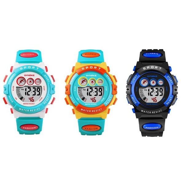 SYNOKE 9802 Children Sports Waterproof Digital Watch(Blue White)