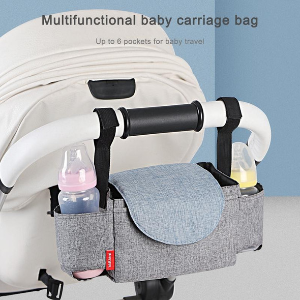 Baby Stroller Bags Large Capacity Mummy Nappy Bag Multifunction Travel Diaper Bag Maternity Nursing Hanging Storage Bag(Gray)