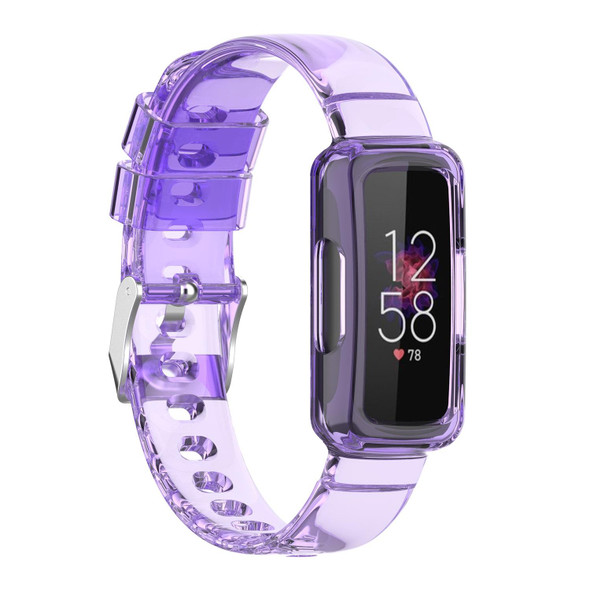 Fitbit Luxe Transparent Silicone Integrated Watch Band(Transparent Purple)