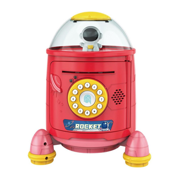 Fingerprint Password Rocket Piggy Bank Toy(Red)