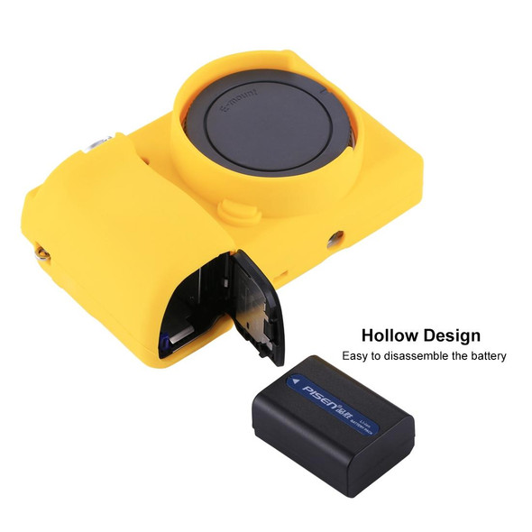 PULUZ Soft Silicone Protective Case for Sony ILCE-6000 / A6000(Yellow)