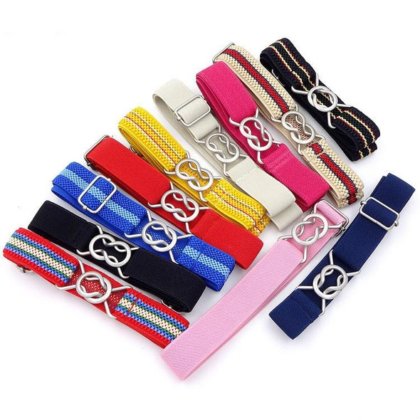 Candy-colored 8-Character Clasp Elastic Braided Belt for Children(Khaki)