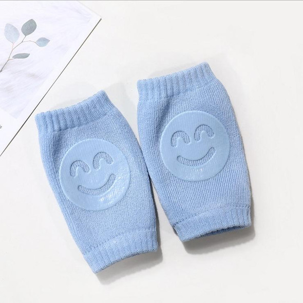 8 Pairs Baby Point Glue Skid Knee Baby Four Seasons Crawling  Anti-Falling Elbow Knee Kice Kit, Toyan Socks: 0-3 Years Old(Straight Smiley Blue)