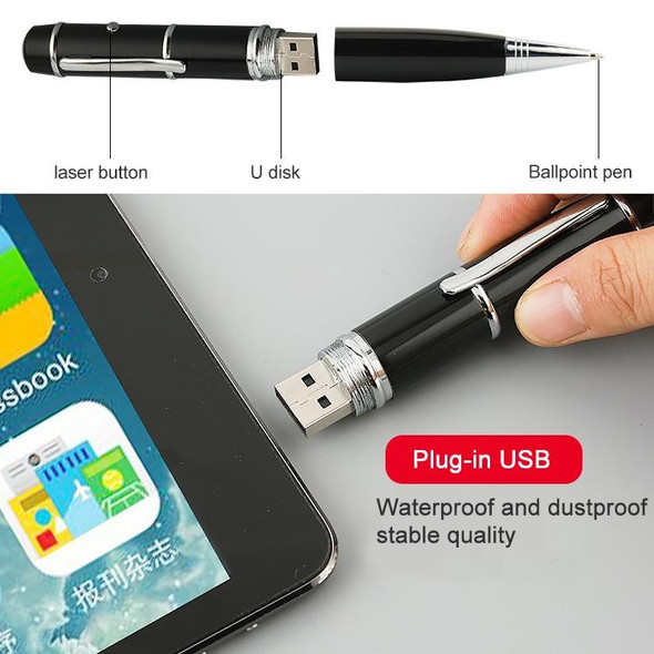 3 in 1 Laser Pen Style USB Flash Disk, 4GB (Black)(Black)