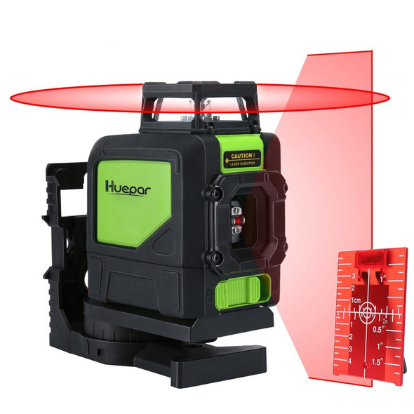 901CR H360 Degrees / V130 Degrees Laser Level Covering Walls and Floors 5 Line Red Beam IP54 Water / Dust proof(Red)