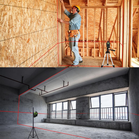 902CR 2360 Degrees Laser Level Covering Walls and Floors 8 Line Red Beam IP54 Water / Dust proof(Red)