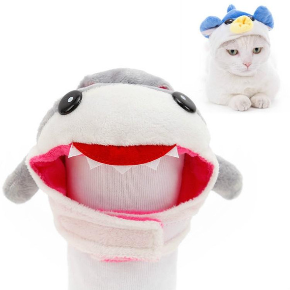 4 PCS Soft Cat Headgear Cat Dog Cross Dress Pet Hat, Size: XS(Shark)