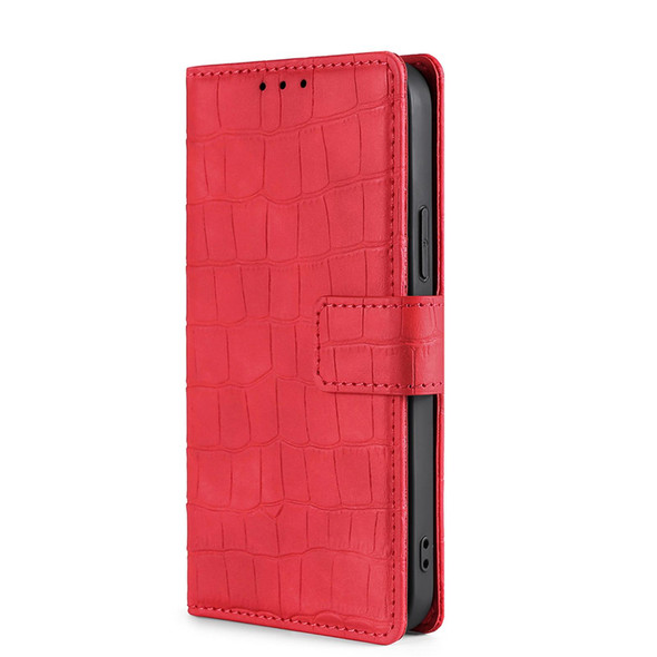 Sony Xperia Ace II Skin Feel Crocodile Magnetic Clasp Leather Phone Case(Red)