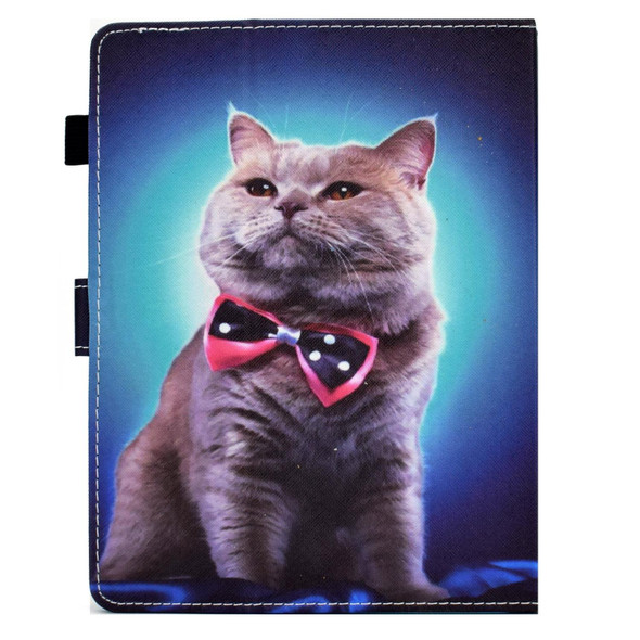 8 inch Tablet Sewing Pen Slot Leatherette Tablet Case(Bow Tie Cat)