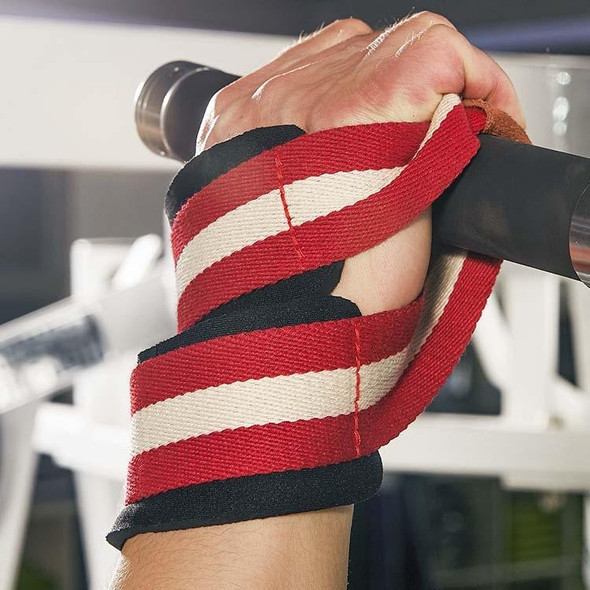 8-shaped Sports Booster Belt Grip Belt Fitness Pull-up Assist Belt Sports Bracer, Size:L(Red)