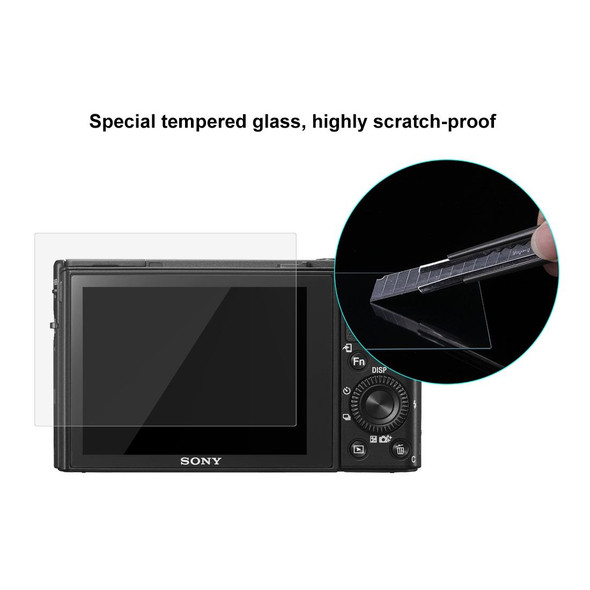 PULUZ 2.5D 9H Tempered Glass Film for Sony RX100, Compatible with Sony A9 / A7C / A7M2 / A7M2 / A7SM2 / A7III / A77 / RX1 / RX1R / RX10 / RX100/II/III/IV/V/IV / RX10IV/III/II / RX100M4 / RX100M5 / A9