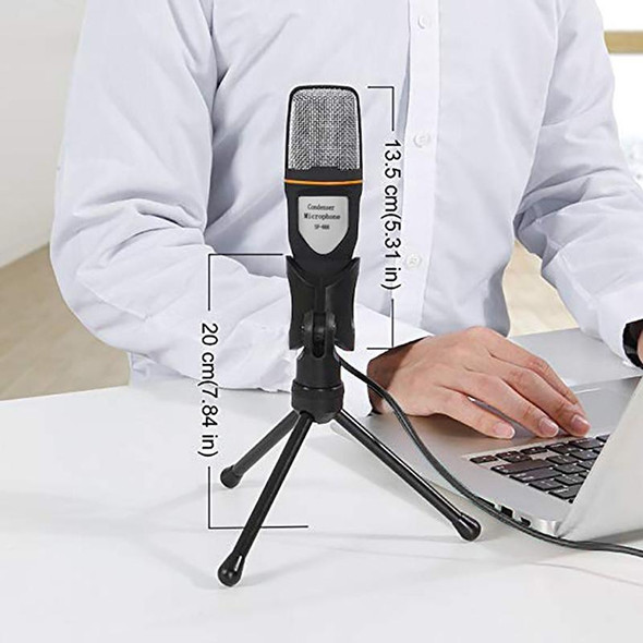 SF-666 Computer Voice Microphone With Adapter Cable Anchor Mobile Phone Video Wired Microphone With Bracketcket, Colour: Blue