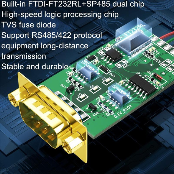 DTECH DT-5019 USB To RS485/422 Industrial Converter Serial Line Communication Adapter(1.2m)