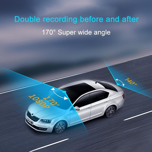 H809 4 inch Car HD Double Recording Driving Recorder, WiFi + Gravity Parking Monitoring + GPS