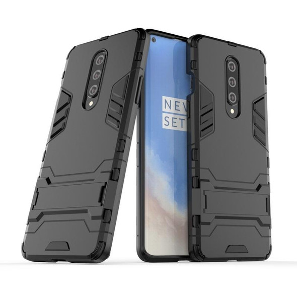 OnePlus 8 Shockproof PC + TPU Case with Holder(Black)