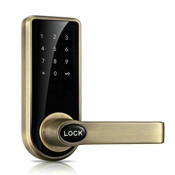 Password + Key + Sensor Card Zinc Alloy Red Bronze Electronic Door Lock Touch Screen Electronic Code Lock