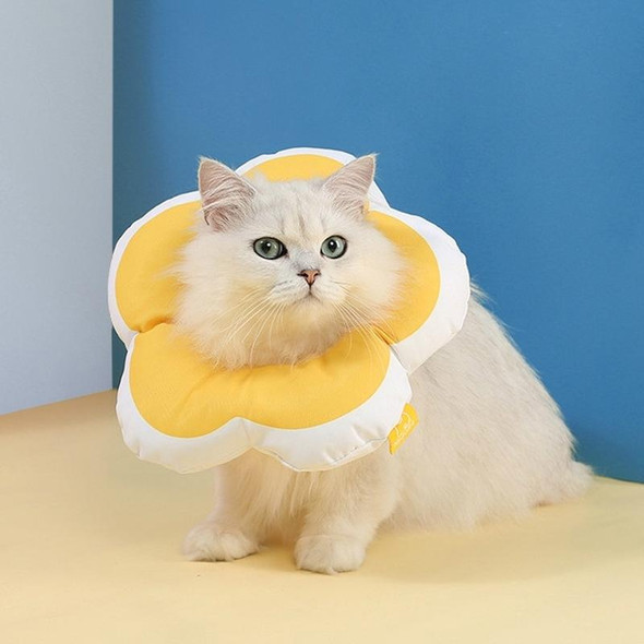 Cute Flower Shaped Pet Anti-licking Collar, Specification: L(Yellow)