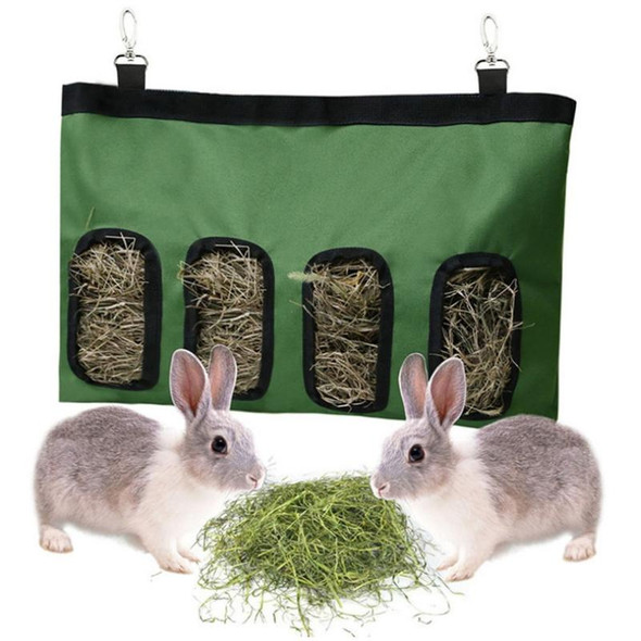 Pet Rabbit Guinea Pig Hanging Feeding Hay Storage Bag, Specification: Purple Two-hole