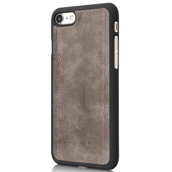 DG.MING - iPhone SE 2020 & 8 & 7  Crazy Horse Texture Horizontal Flip Detachable Magnetic Protective Case with Holder & Card Slots & Wallet(Grey)