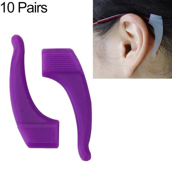 10 Pairs Glasses Non-slip Cover Ear Support Glasses Foot Silicone Non-slip Sleeve(Purple)