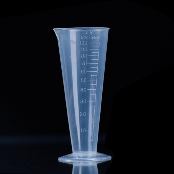 10 PCS 100ml Food Grade PP Plastic Flask Digital Cone Measuring Cup Cylinder Scale Measure Glass Lab Laboratory Tools(Transparent)