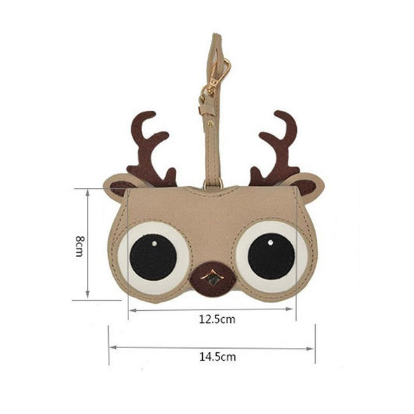 Cute And Funny PU Sunglasses Case Portable Glasses Case With Hanging Buckle, Colour: Big Eyes (Gray)