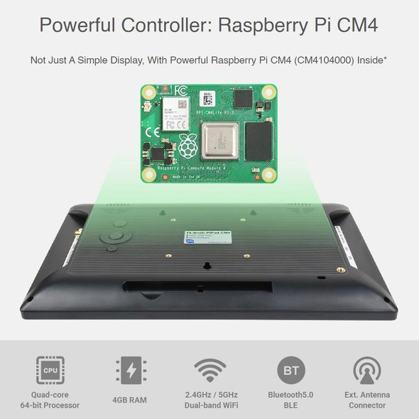 WAVESHARE Mini-Computer Powered by Raspberry Pi CM4 Touch Screen(UK Plug)