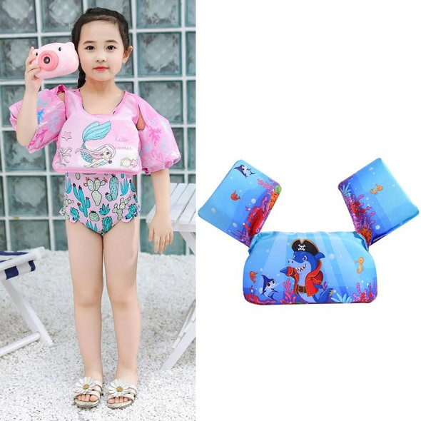 Children Swimming Foam Arm Ring Baby Swimming Equipment Floating Ring Water Sleeve Buoyancy Vest(Blue Shark)