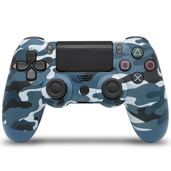 Camouflage Wireless Bluetooth Game Handle Controller with Lamp for PS4, US Version(Blue)