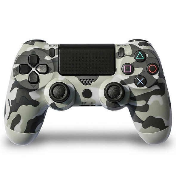 Camouflage Wireless Bluetooth Game Handle Controller with Lamp for PS4, US Version(Grey)