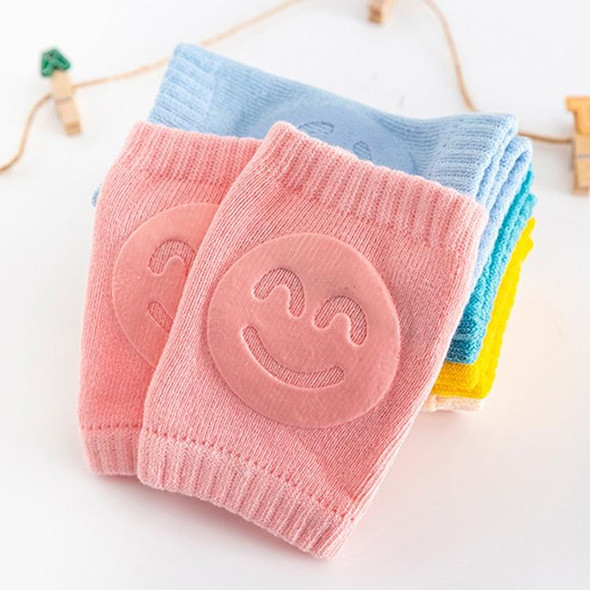 8 Pairs Baby Point Glue Skid Knee Baby Four Seasons Crawling  Anti-Falling Elbow Knee Kice Kit, Toyan Socks: 0-3 Years Old(Straight Smiley Lake Blue)