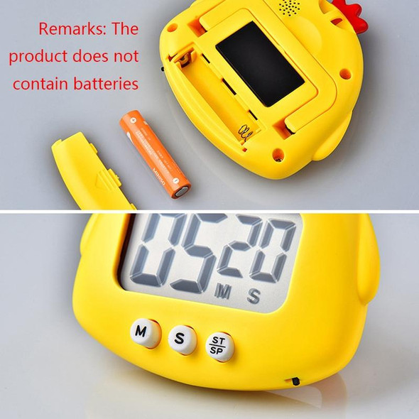 2 PCS Kitchen Baking Cartoon Animal Electronic Timer Alarm Clock Student Learning Timer(Pink Frog)