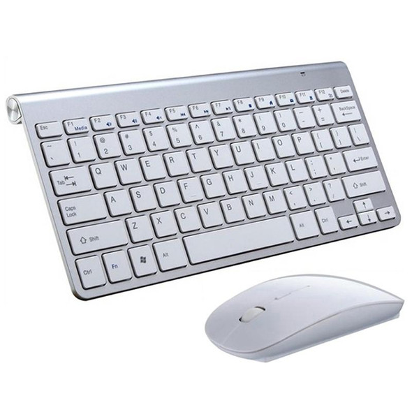 USB External Notebook Desktop Computer Universal Mini Wireless Keyboard Mouse, Style:Keyboard and Mouse Set(Silver )