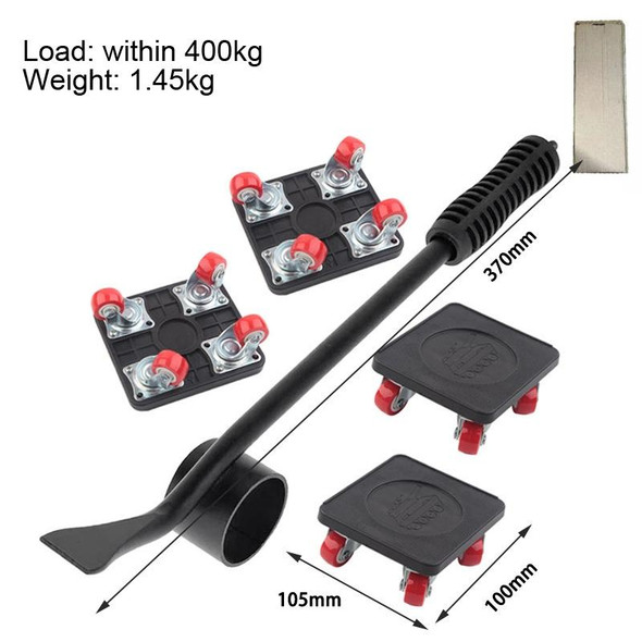 5 In 1 Universal Wheel Heavy Object Moving Tool, Model: Black Square Aggravator