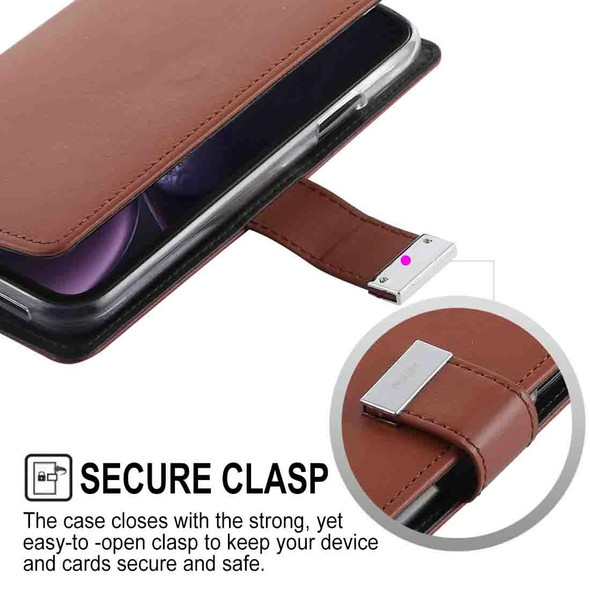 GOOSPERY RICH DIARY Crazy Horse Texture Horizontal Flip Leather Case for iPhone XR, with Card Slots & Wallet (Brown)