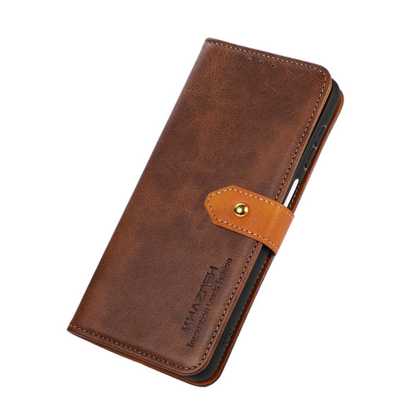OnePlus Nord CE 2 5G KHAZNEH Dual-color Cowhide Texture Flip Leather Phone Case(Brown)