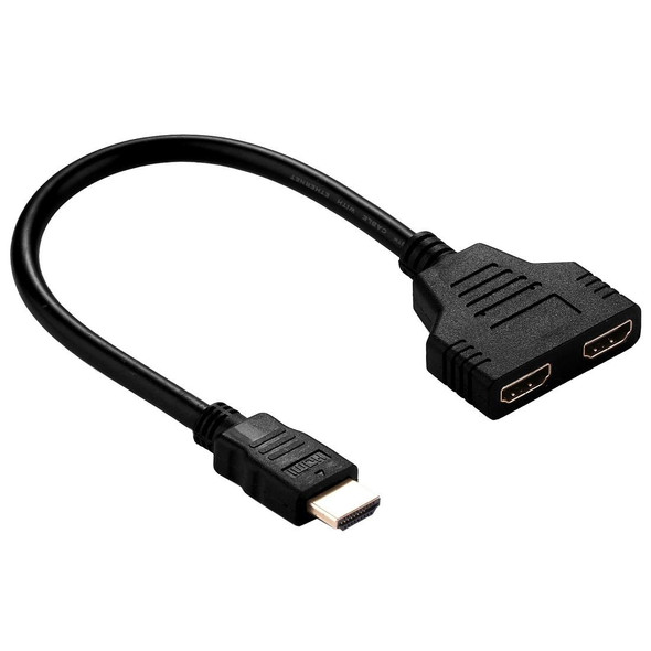 30cm HDMI Male to Dual HDMI Female 1.4 Version Cable Connector Adapter