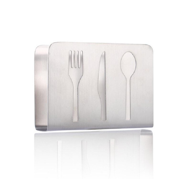 2 PCS Restaurant Hotel Napkin Nolder Paper Towel Holder Stainless Steel Square Towel Holder, Style:Tableware (Sanding)