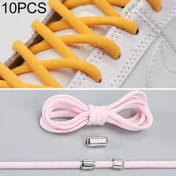 10 Pairs Elastic Metal Buckle without Tying Shoelaces(Pink)