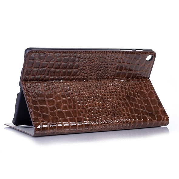 Crocodile Texture Horizontal Flip Leatherette Case for Galaxy Tab A 10.1 (2019) T510 / T515,  with Holder & Card Slots & Wallet(Brown)