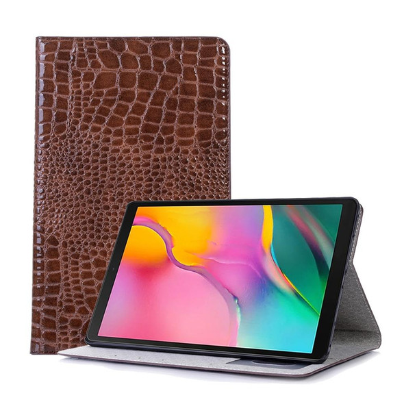 Crocodile Texture Horizontal Flip Leatherette Case for Galaxy Tab A 10.1 (2019) T510 / T515,  with Holder & Card Slots & Wallet(Brown)
